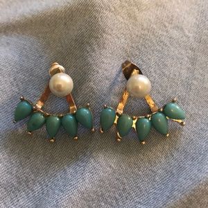 Turquoise pearl earrings